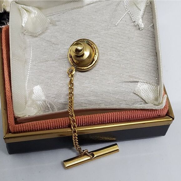 Vintage La Mode Gold Filled Diamond Tie Tac - Picture 4 of 4
